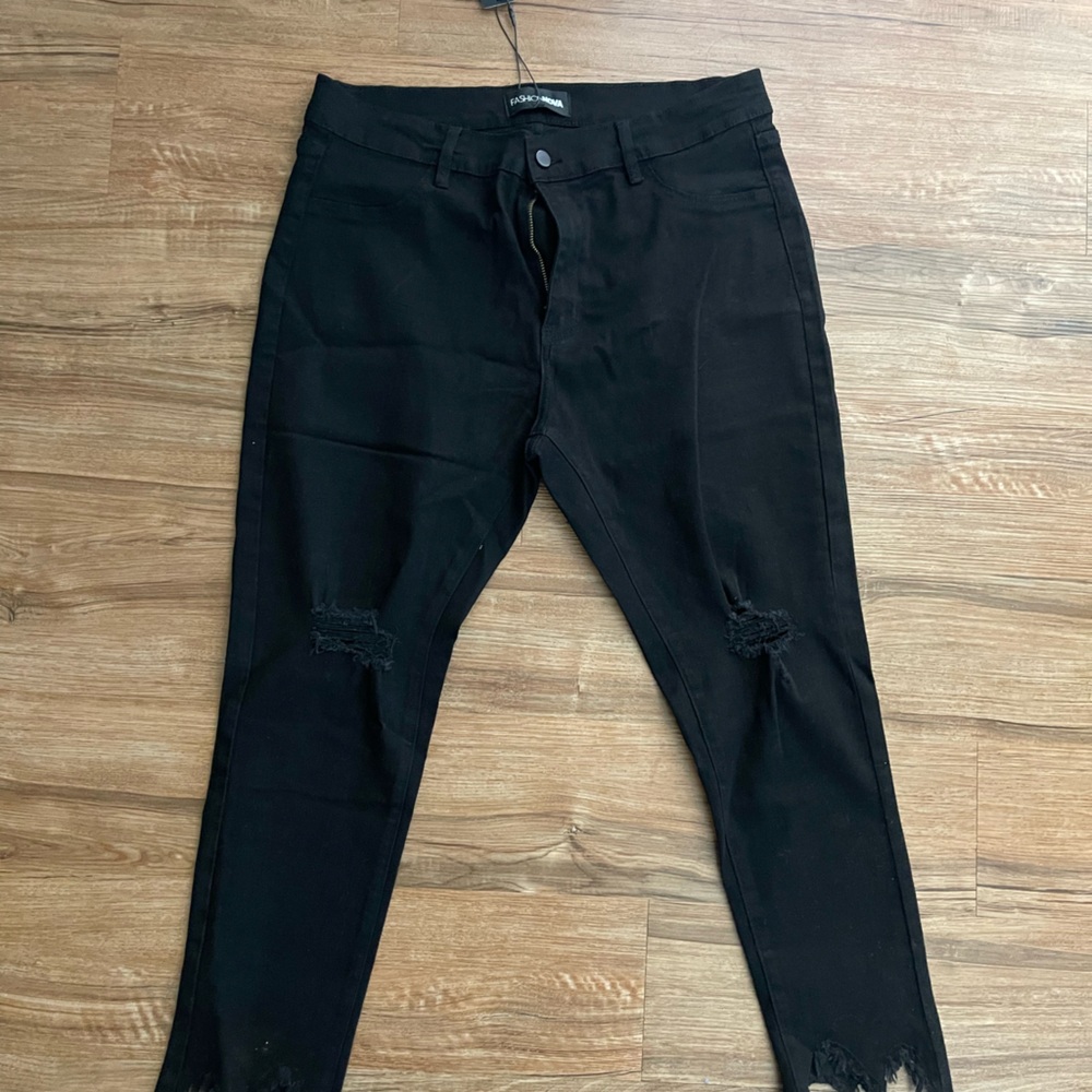 Fashion Nova Charcoal Washed Jeans